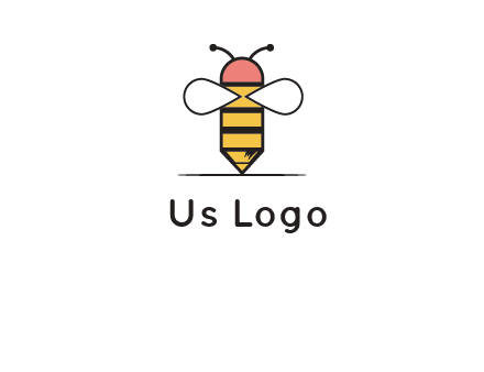 honey bee pencil logo