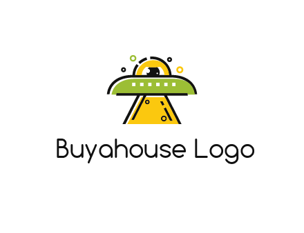 alien eye and spaceship logo