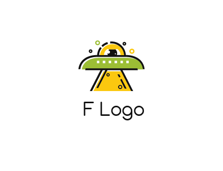 alien eye and spaceship logo