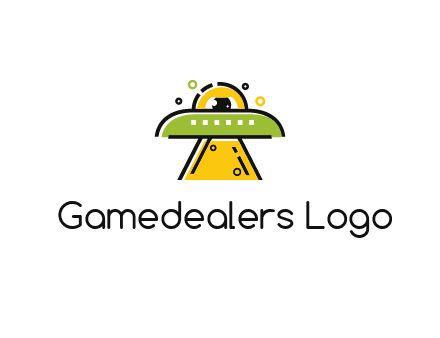 alien eye and spaceship logo