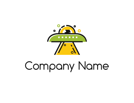 alien eye and spaceship logo