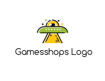 alien eye and spaceship logo