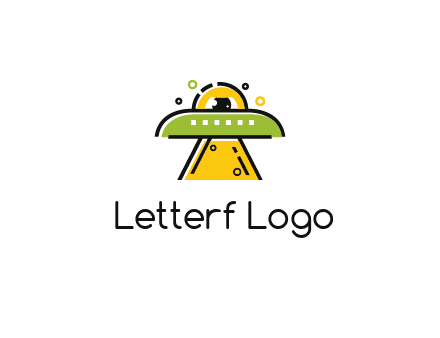 alien eye and spaceship logo