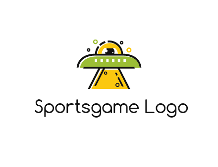 alien eye and spaceship logo