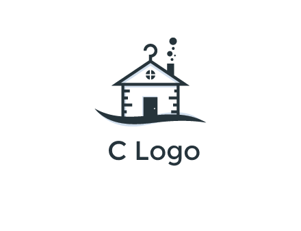 abstract dry cleaning house logo