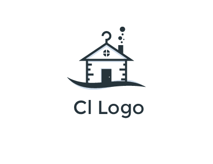 abstract dry cleaning house logo