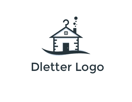 abstract dry cleaning house logo