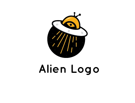 flying spaceship logo