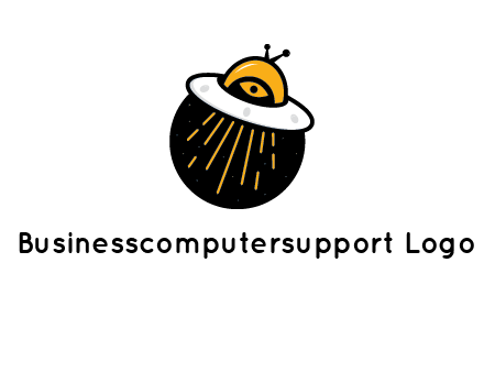 flying spaceship logo