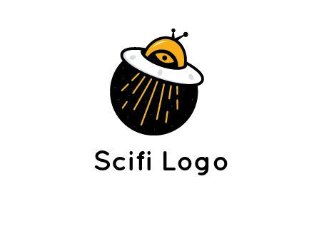 flying spaceship logo