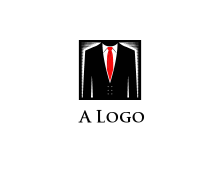 suit with red tie illustration