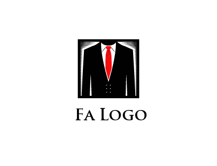 suit with red tie illustration