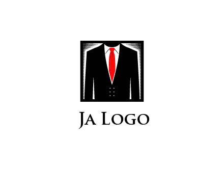 suit with red tie illustration