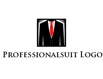 suit with red tie illustration