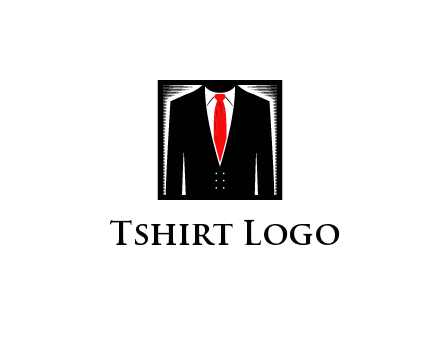 suit with red tie illustration