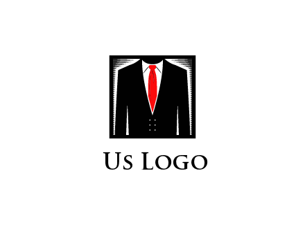 suit with red tie illustration