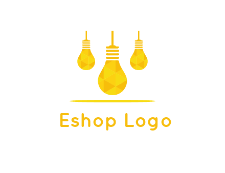 polygon hanging bulb logo