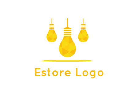 polygon hanging bulb logo