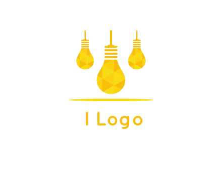 polygon hanging bulb logo