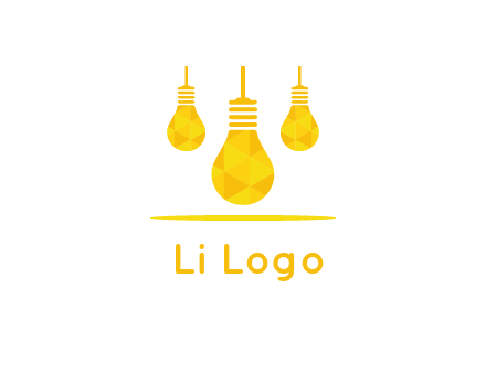 polygon hanging bulb logo