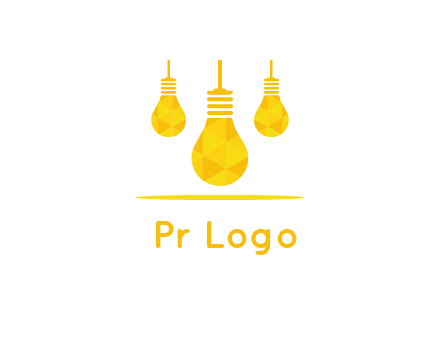 polygon hanging bulb logo