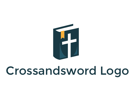 cross and bible with bookmark logo