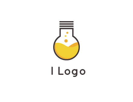 chemical flask and bulb Logo