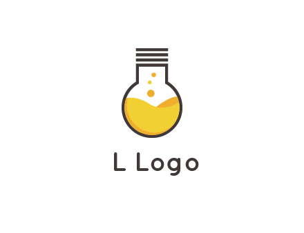 chemical flask and bulb Logo