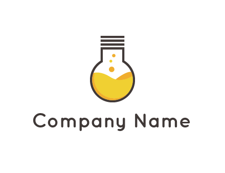 chemical flask and bulb Logo