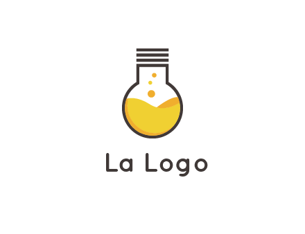 chemical flask and bulb Logo