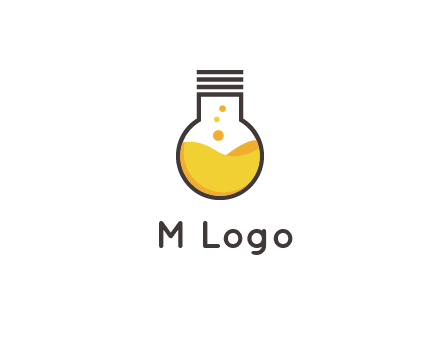 chemical flask and bulb Logo