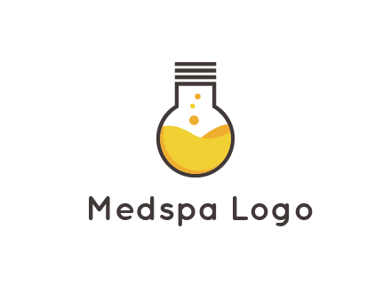 chemical flask and bulb Logo