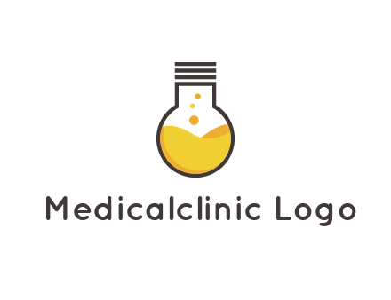 chemical flask and bulb Logo