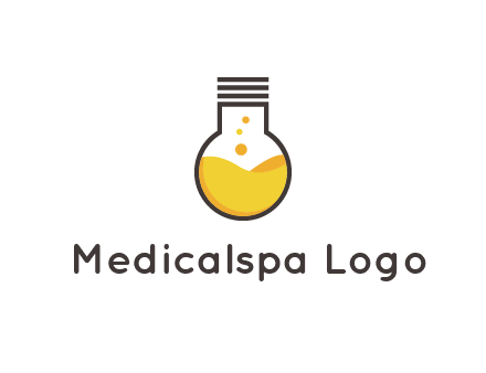 chemical flask and bulb Logo