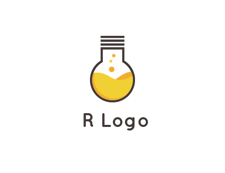 chemical flask and bulb Logo