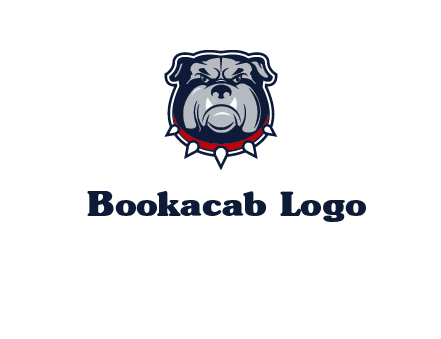 angry bulldog with red collar illustration