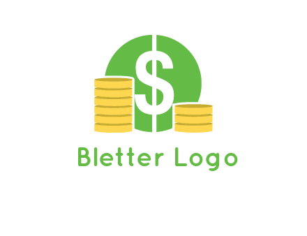 dollar sign inside circle with coins logo