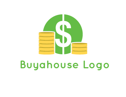 dollar sign inside circle with coins logo