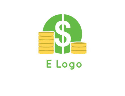 dollar sign inside circle with coins logo