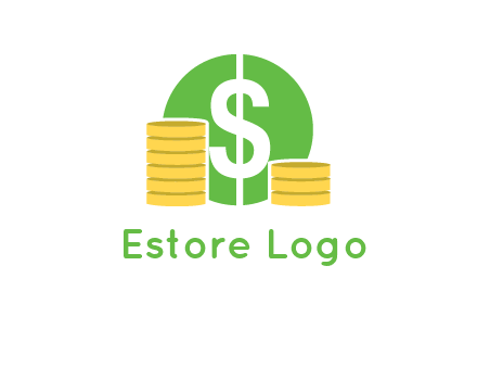 dollar sign inside circle with coins logo