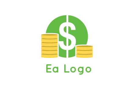 dollar sign inside circle with coins logo