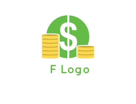 dollar sign inside circle with coins logo