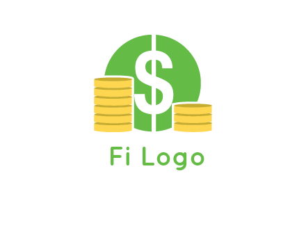 dollar sign inside circle with coins logo