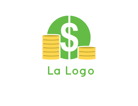 dollar sign inside circle with coins logo