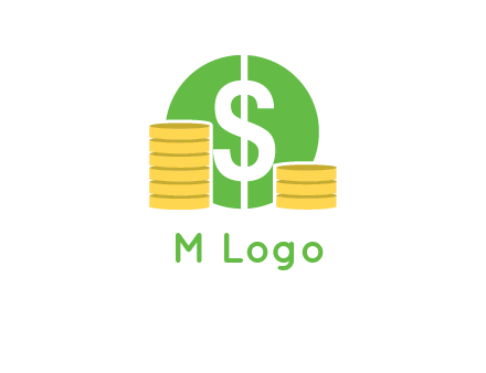 dollar sign inside circle with coins logo