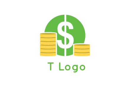 dollar sign inside circle with coins logo