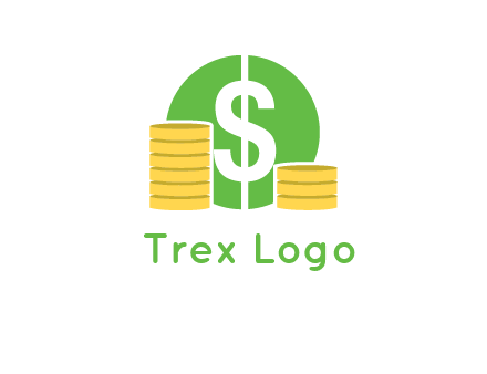 dollar sign inside circle with coins logo