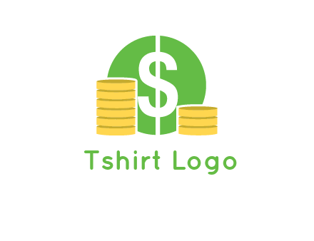 dollar sign inside circle with coins logo