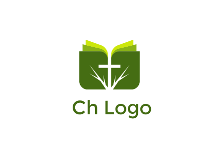 cross and leaves logo