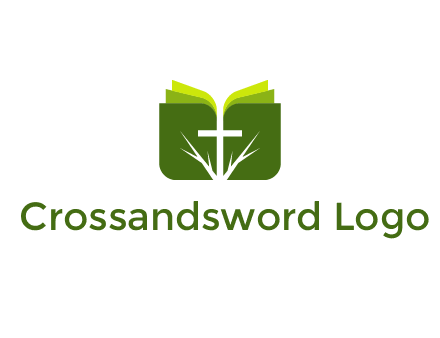 cross and leaves logo